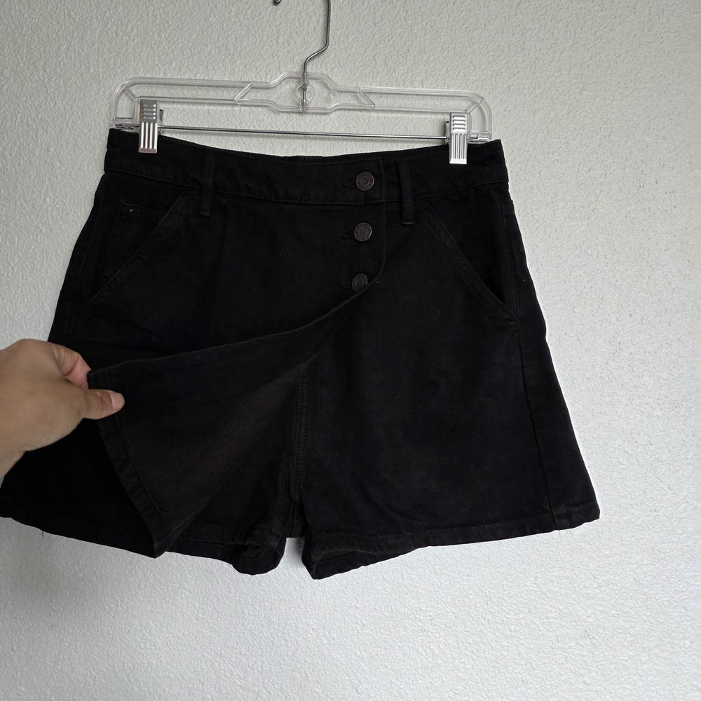 GAP Black Denim Button-Front Skort - image 2